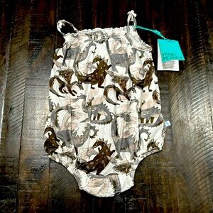 Posh  Peanut Viscose Bamboo Dinosaur Bubble Romper 18-24 M